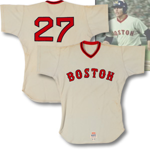 CARLTON FISK  Boston Red Sox 1972 Away Majestic Throwback
