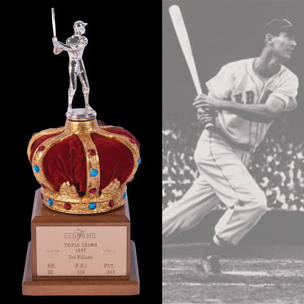 1947 Ted Williams Triple Crown Award Trophy - Williams Family Estate —  PRICE REALIZED: $124,289 - SCP AUCTIONS